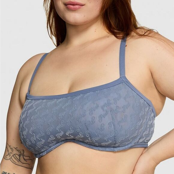 1256 NWT Victoria's Secret PINK Wink Non-Padded U-Neck Bra Sz XL - Picture 1 of 7